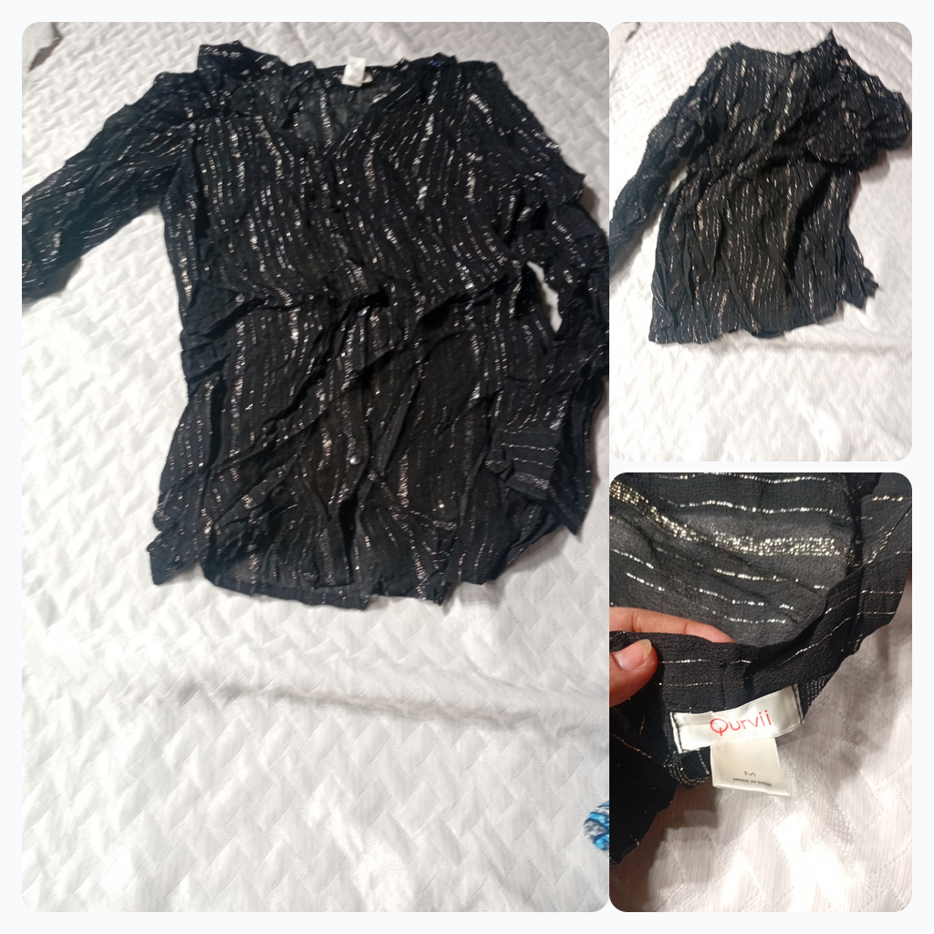 Blusa Metalizada Preta