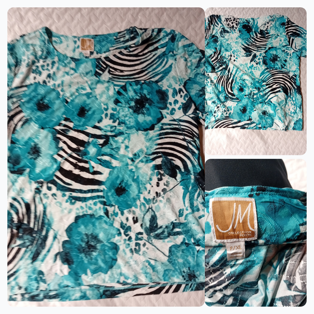 JM Collection Petite Floral Print Top