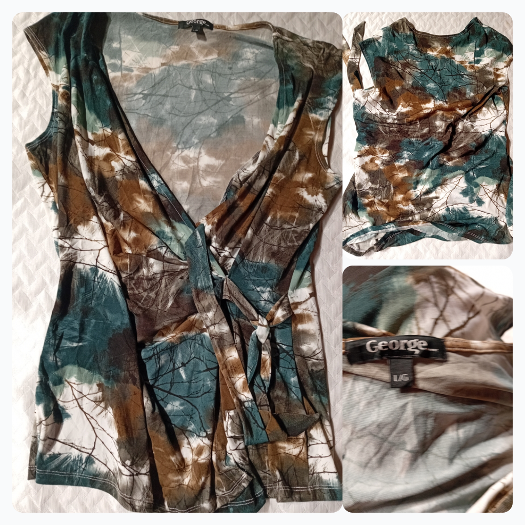 George Tie-Front Sleeveless Top