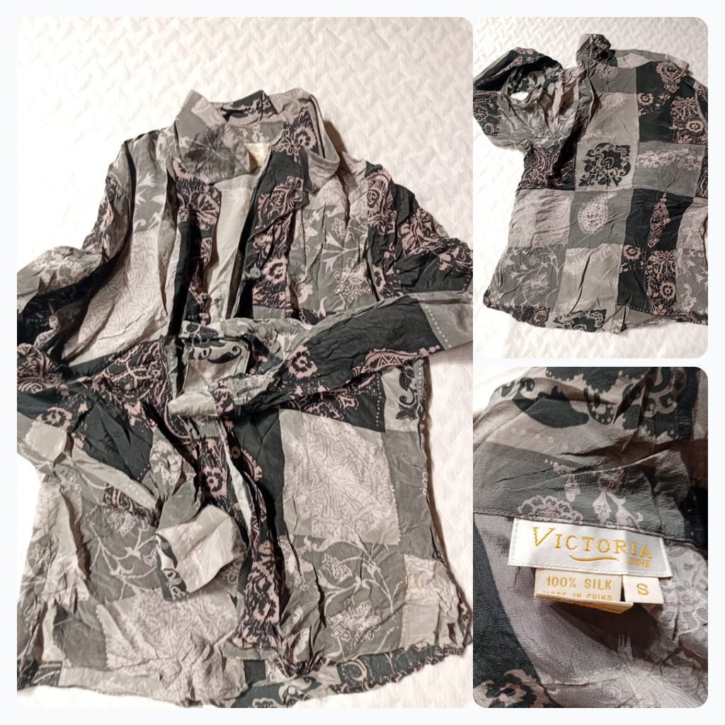 Camicia con bottoni in seta Victoria
