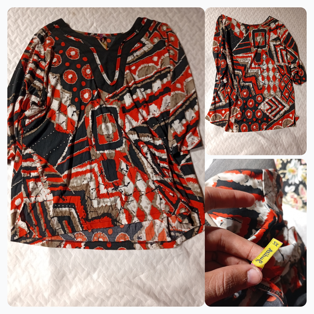 Printed 3/4 Sleeve Top
