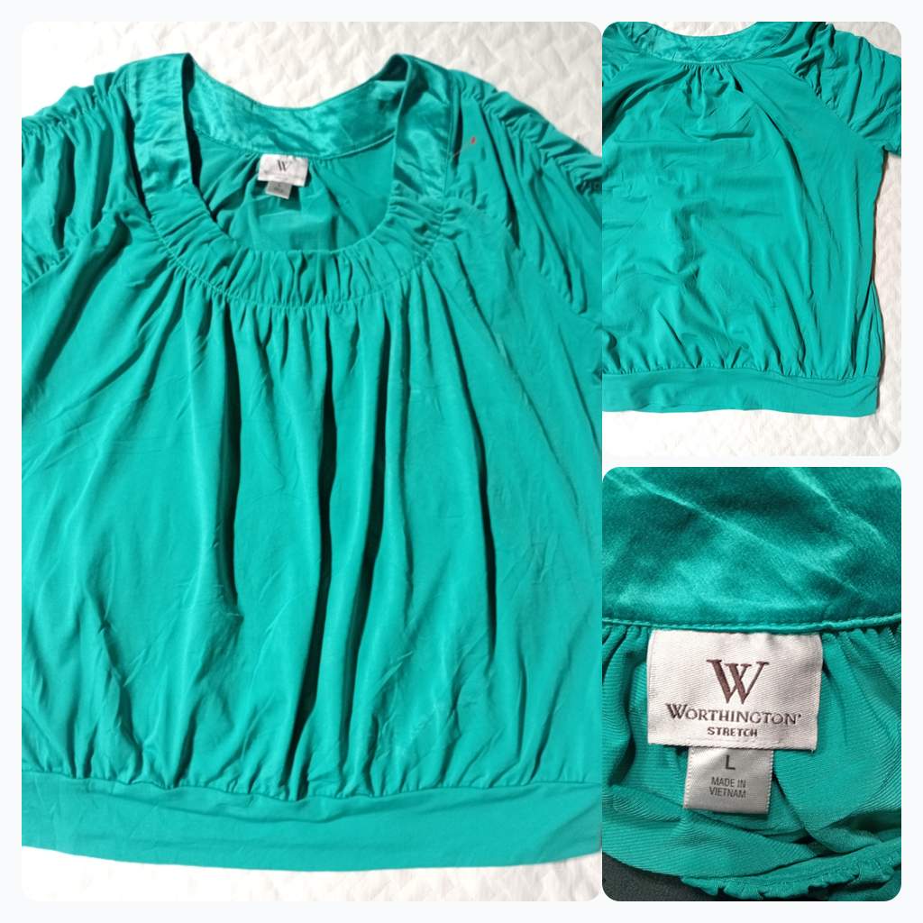 Worthington Stretch Green Blouse