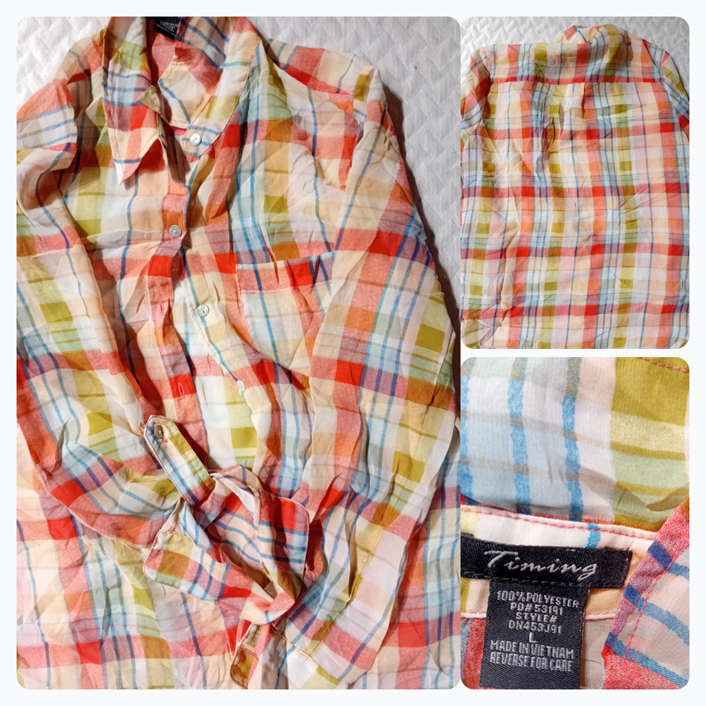 Camisa de botonadura de cuadro Timing
