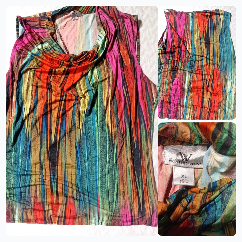 Top sin mangas con cuello de drapeado Worthington
