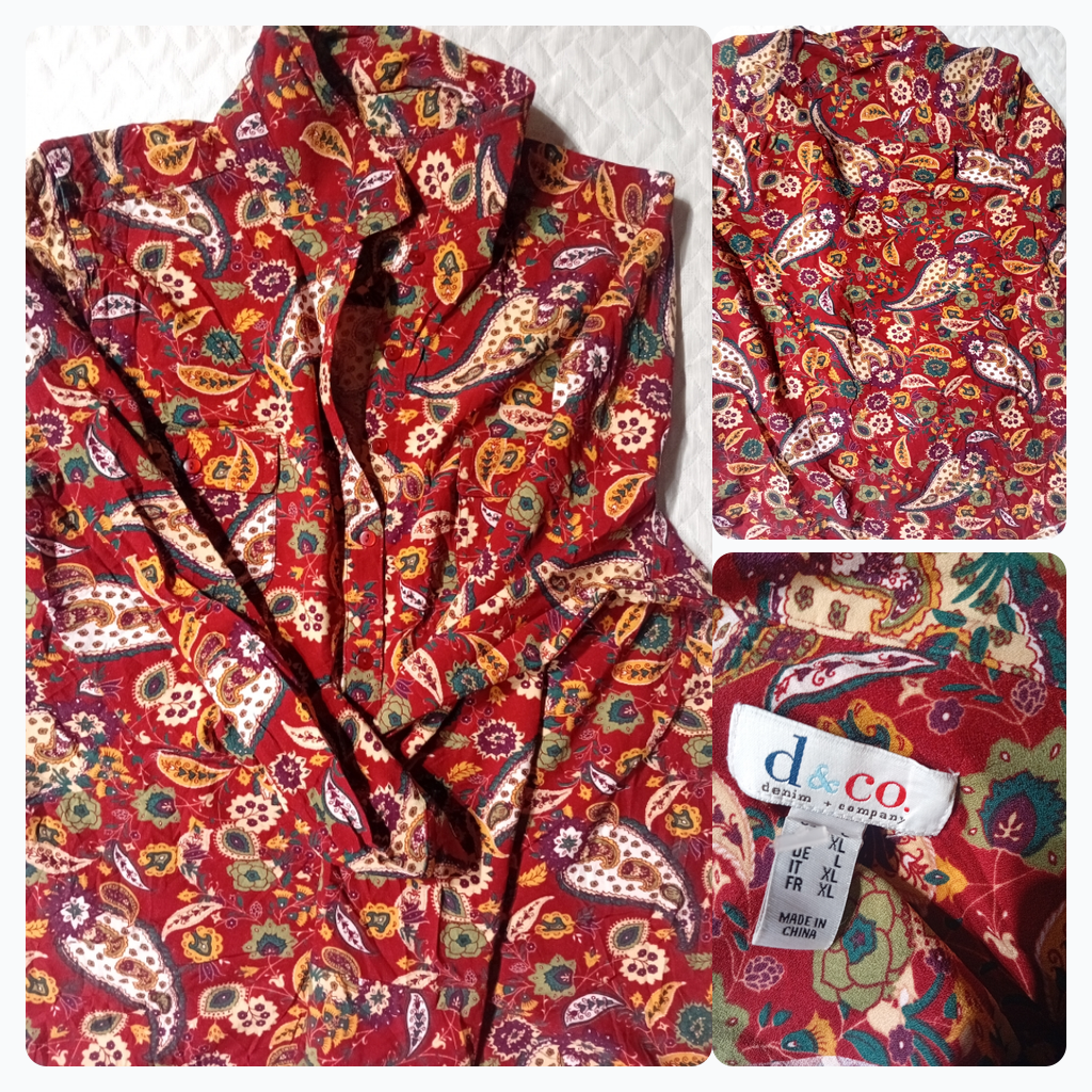 Denim & Co. Paisley Button-Up Shirt