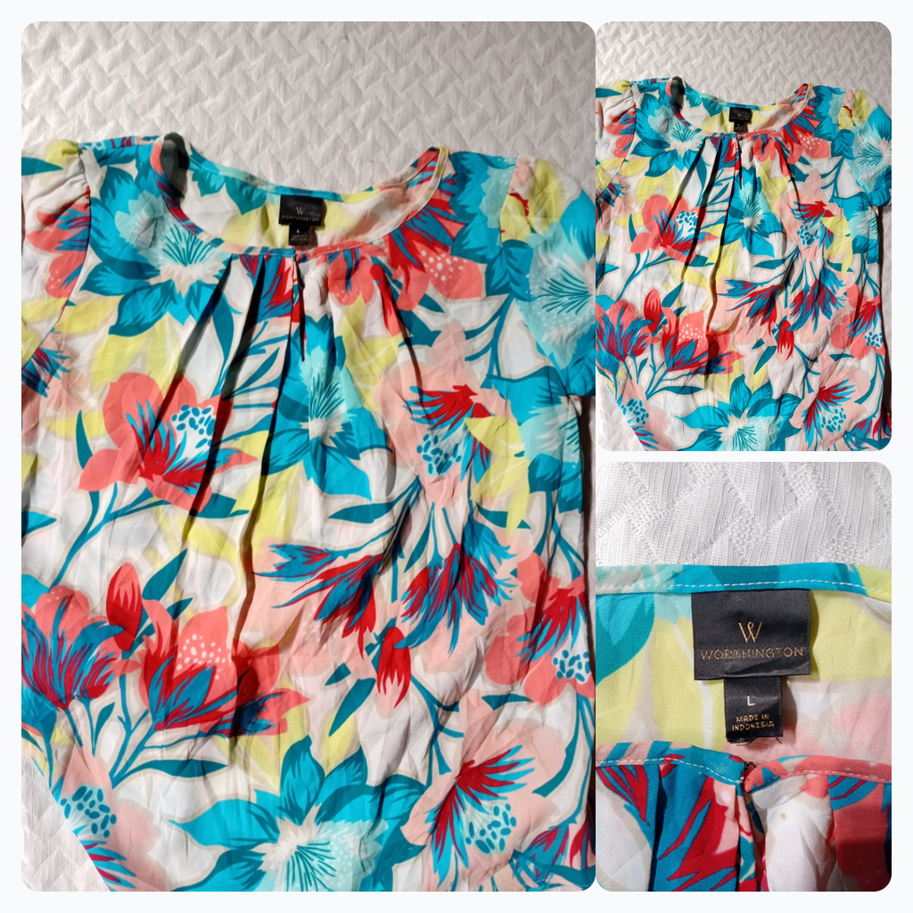 Worthington Floral Print Blouse
