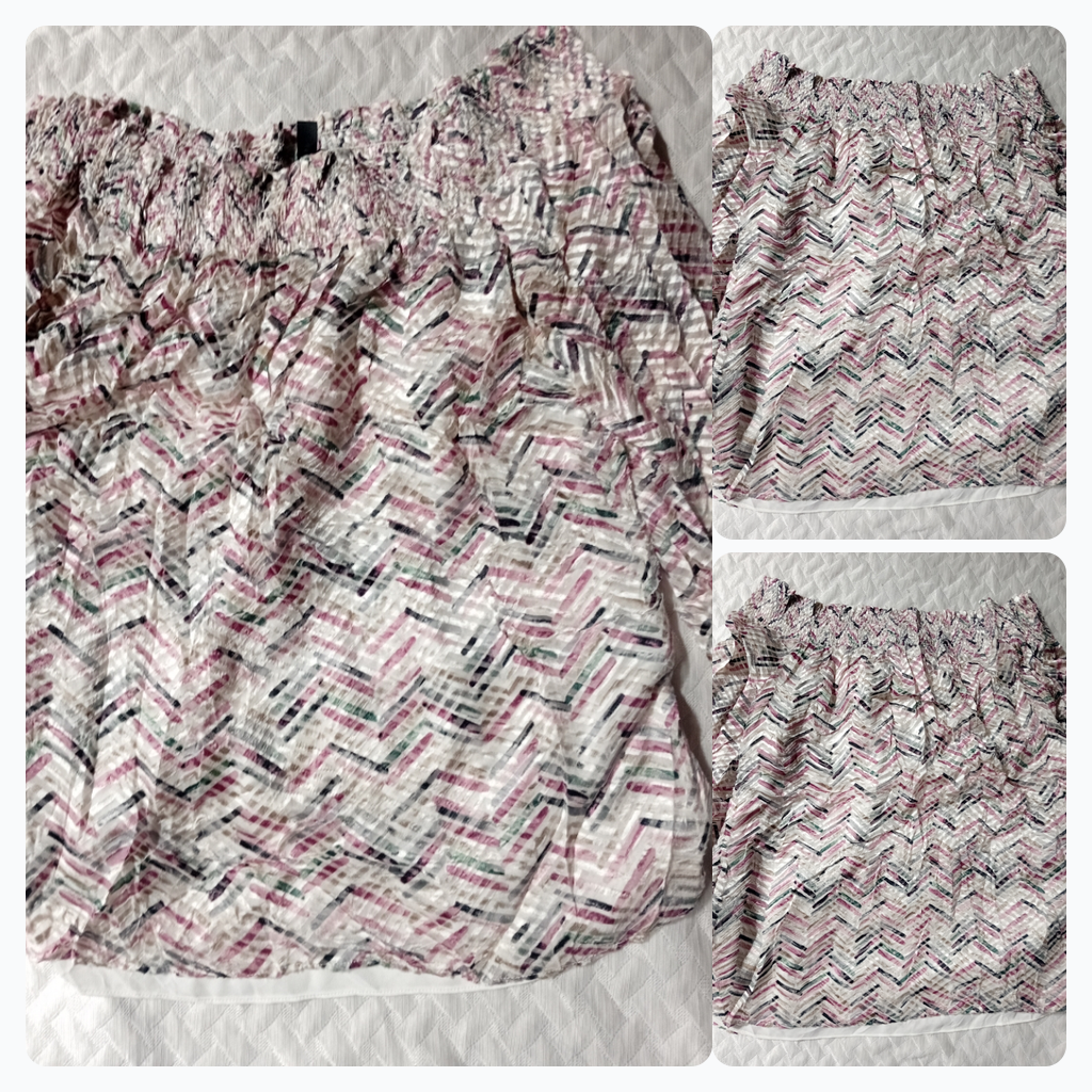 Chevron Print Off-Shoulder Blouse
