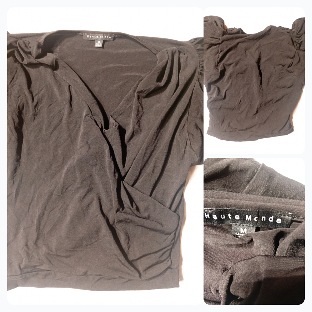 Haute Monde Black V-Neck Top