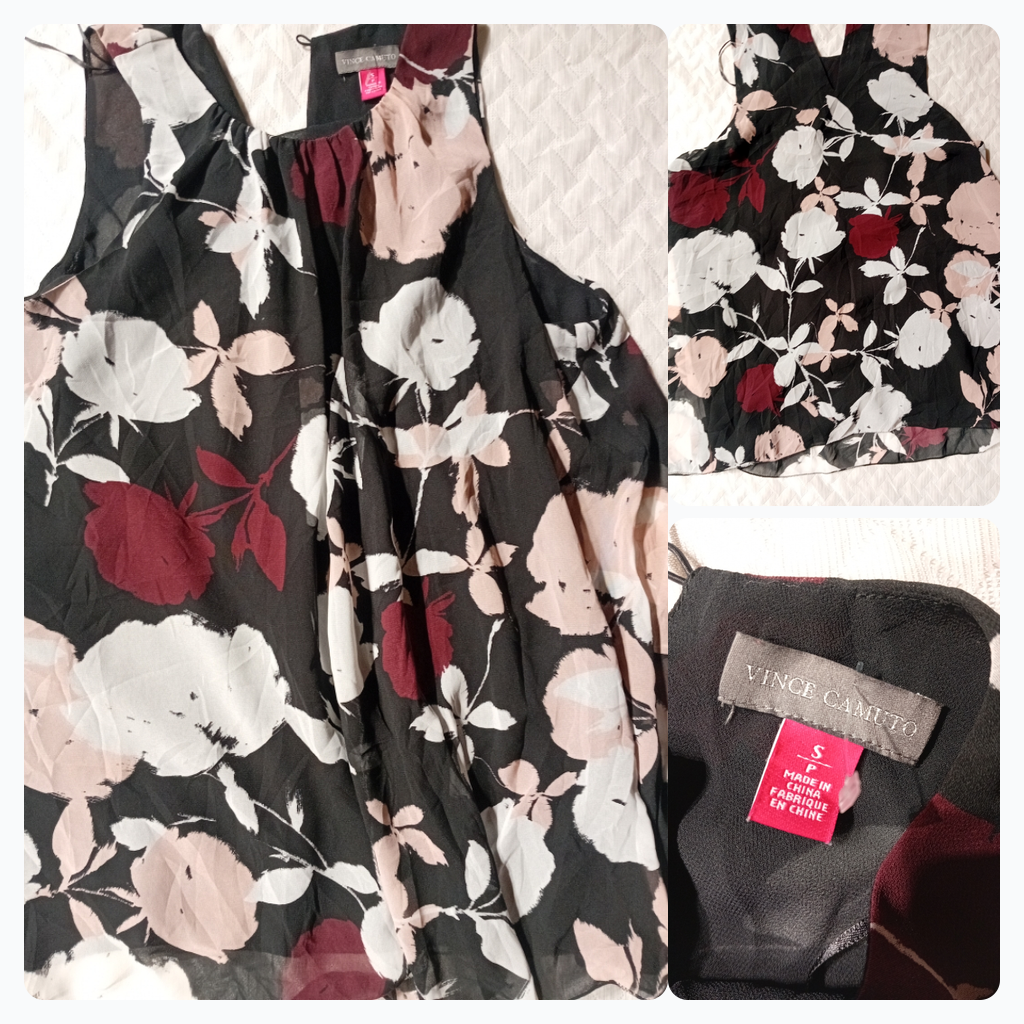 Top sin mangas de estampado floral Vince Camuto
