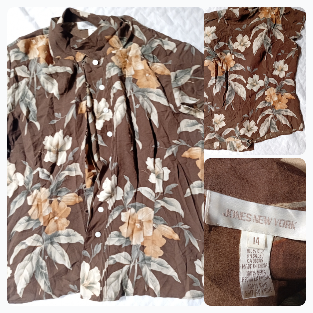 Jones New York Floral Button-Up Shirt