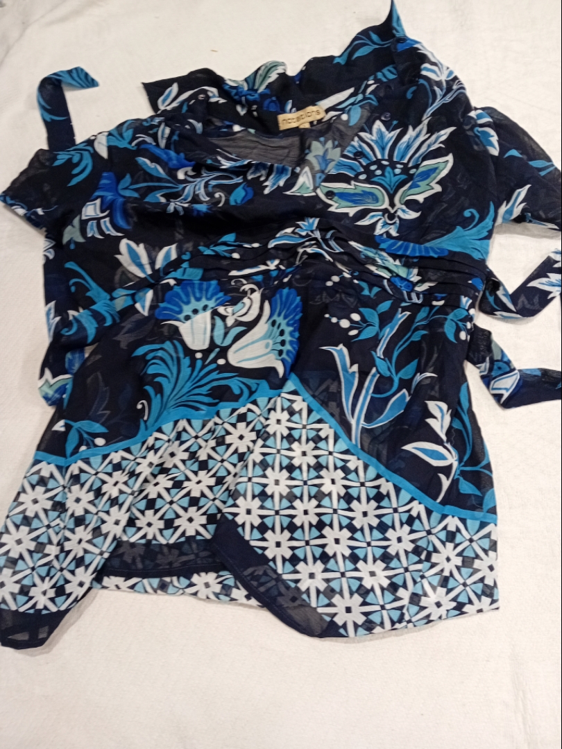 Floral Print Blouse with Tie Waist