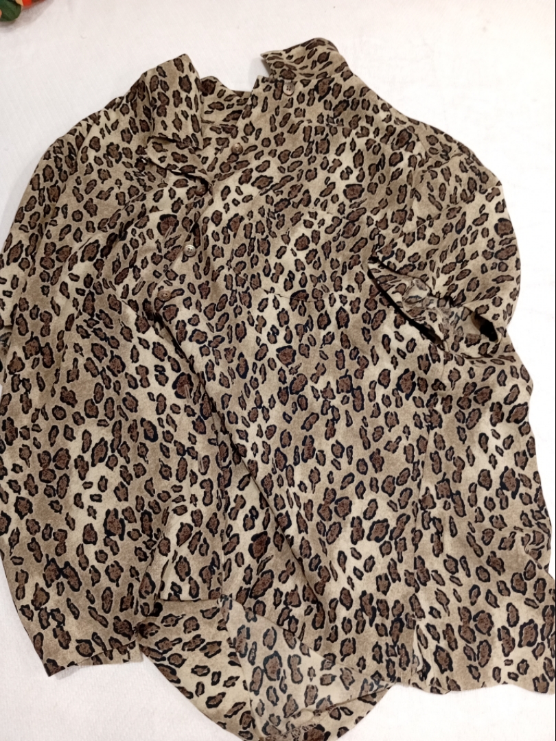 Crazy Horse Leopard Print Button-Up Shirt