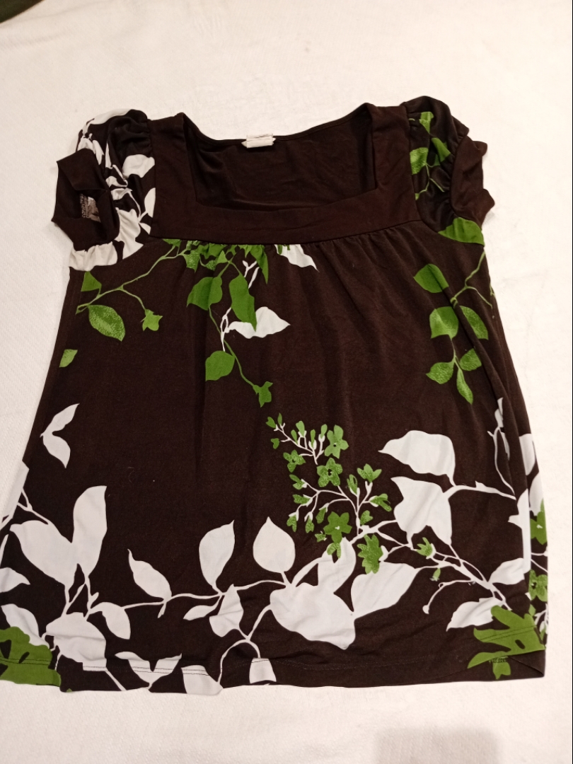 Brown Floral Print Top