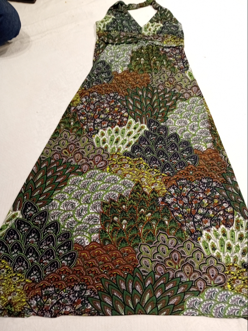 Vestido Maxi Halter com Estampa Paisley