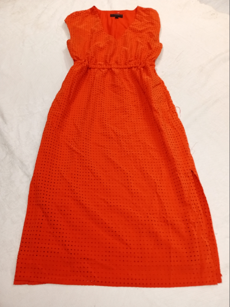 J.Crew Orange Eyelet Maxi Dress