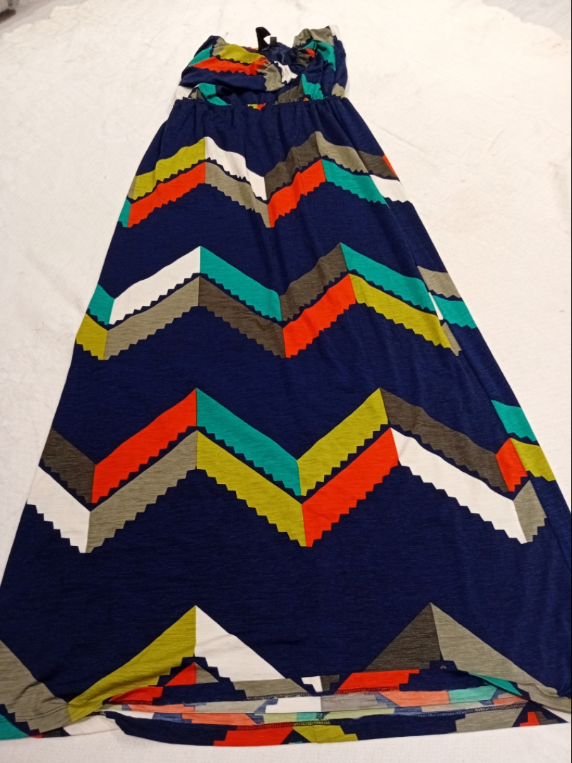 Chevron Print Maxi Dress