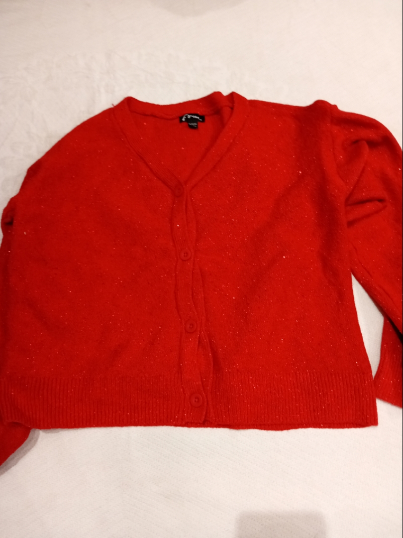Red Knit Cardigan
