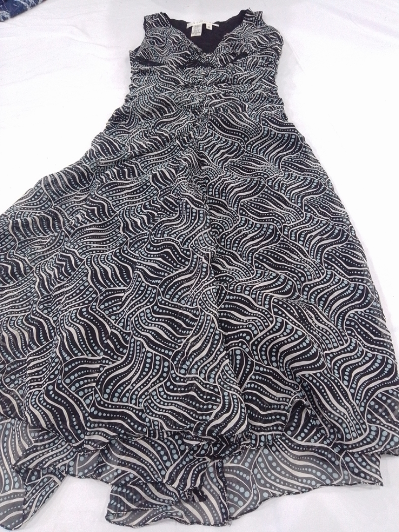 Studio M Black and Blue Printed Maxi Dress