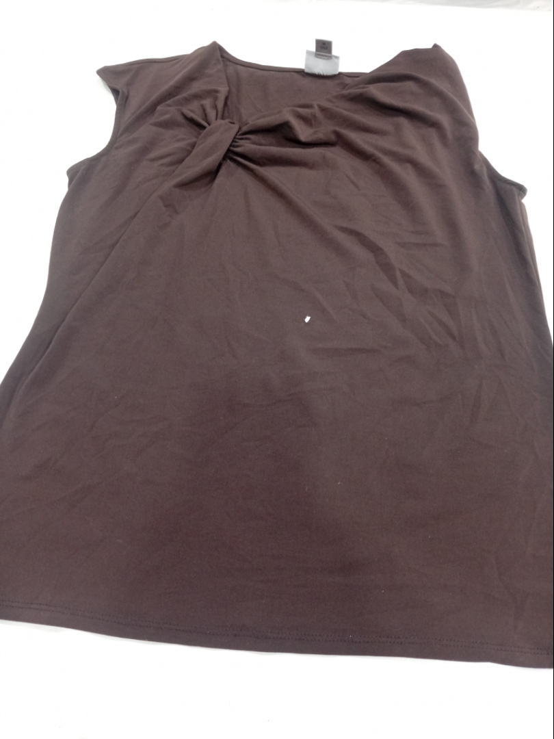 Worthington Brown Sleeveless Top with Knot Detail