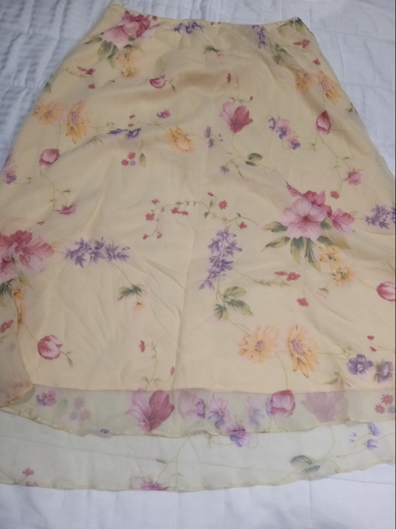 Floral Chiffon Midi Skirt