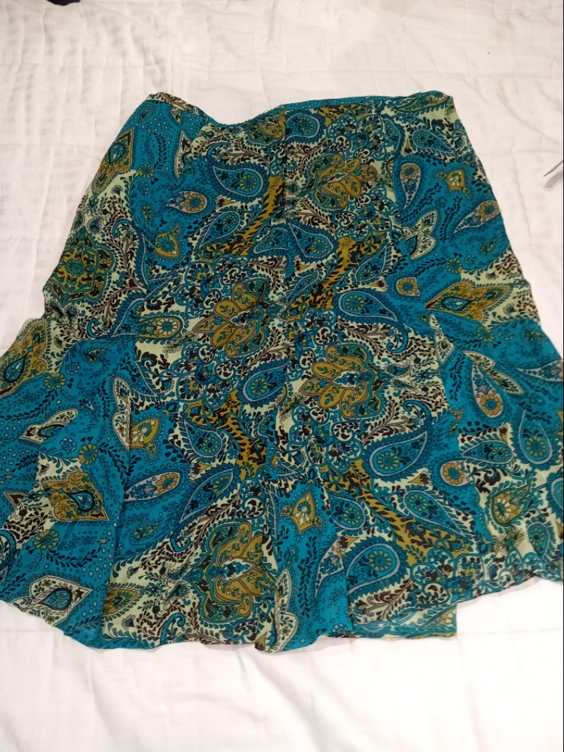 Paisley Print Midi Skirt