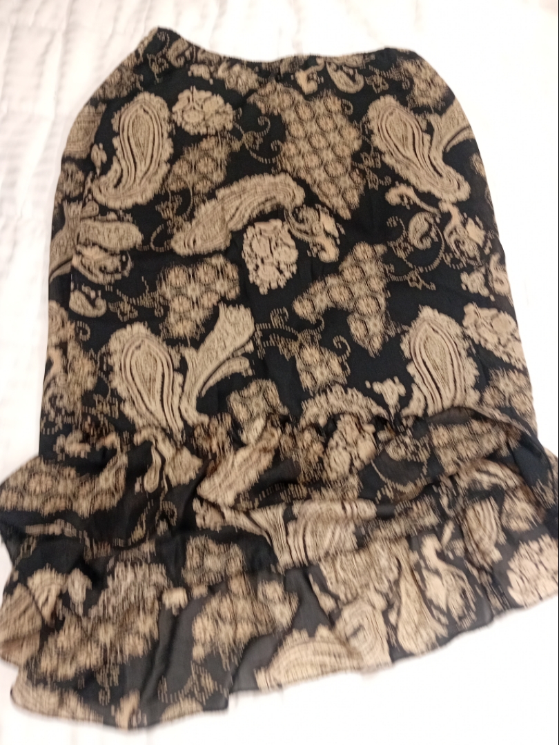 Fred David Paisley Ruffle Hem Skirt