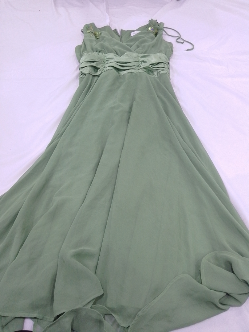 Connected Green Chiffon Dress