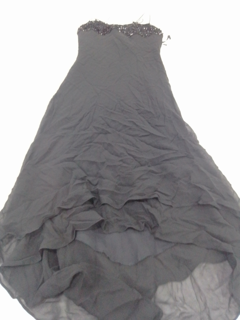 Black Strapless High-Low Dress