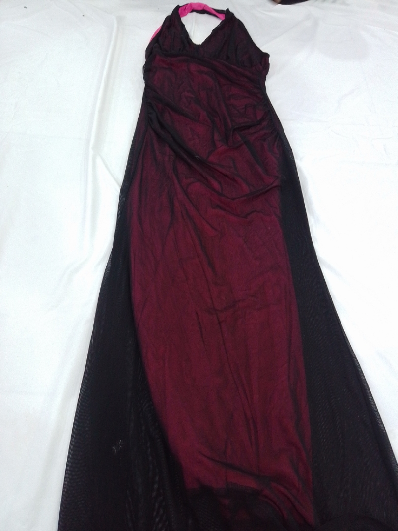 Mesh Overlay Maxi Dress