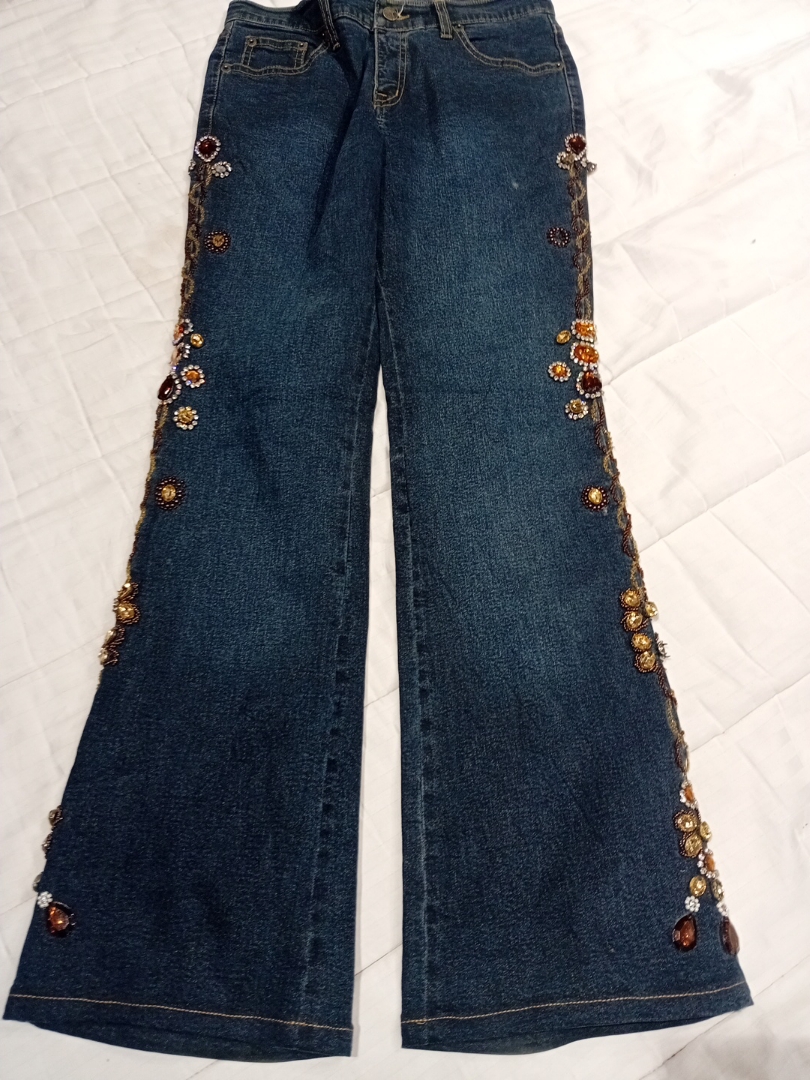 Gypsy Thai Embellished Flare Jeans