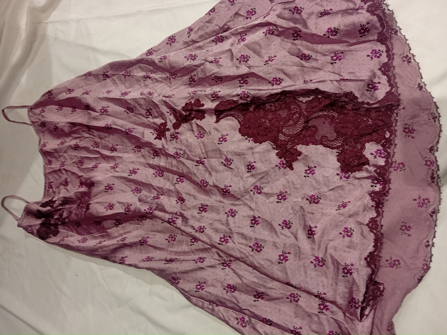 Floral Lace Trim Slip Dress