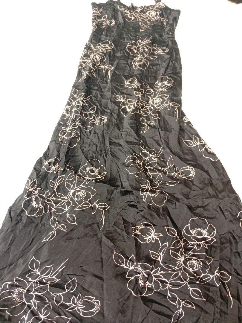 Silk Screen Floral Maxi Dress