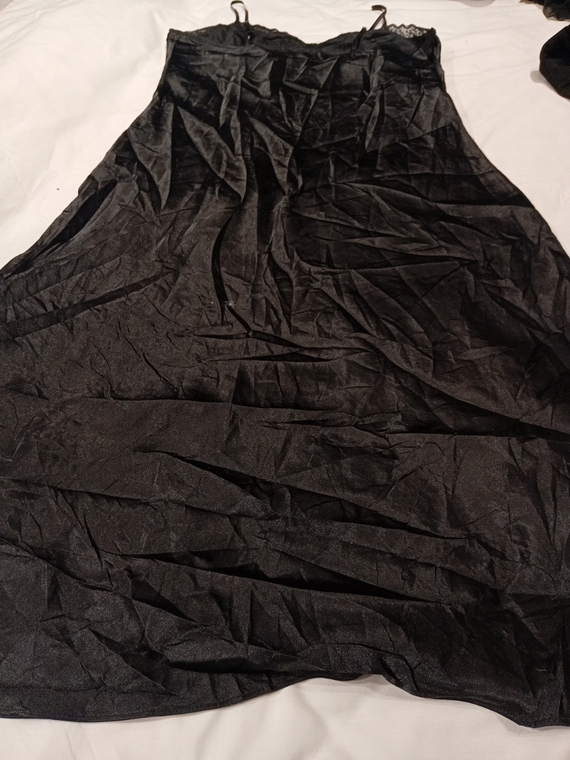 Black Lace Trim Slip Dress