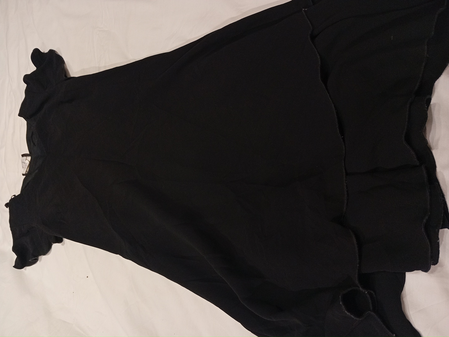 S.L. Fashions Black Midi Dress with Ruffle Hem