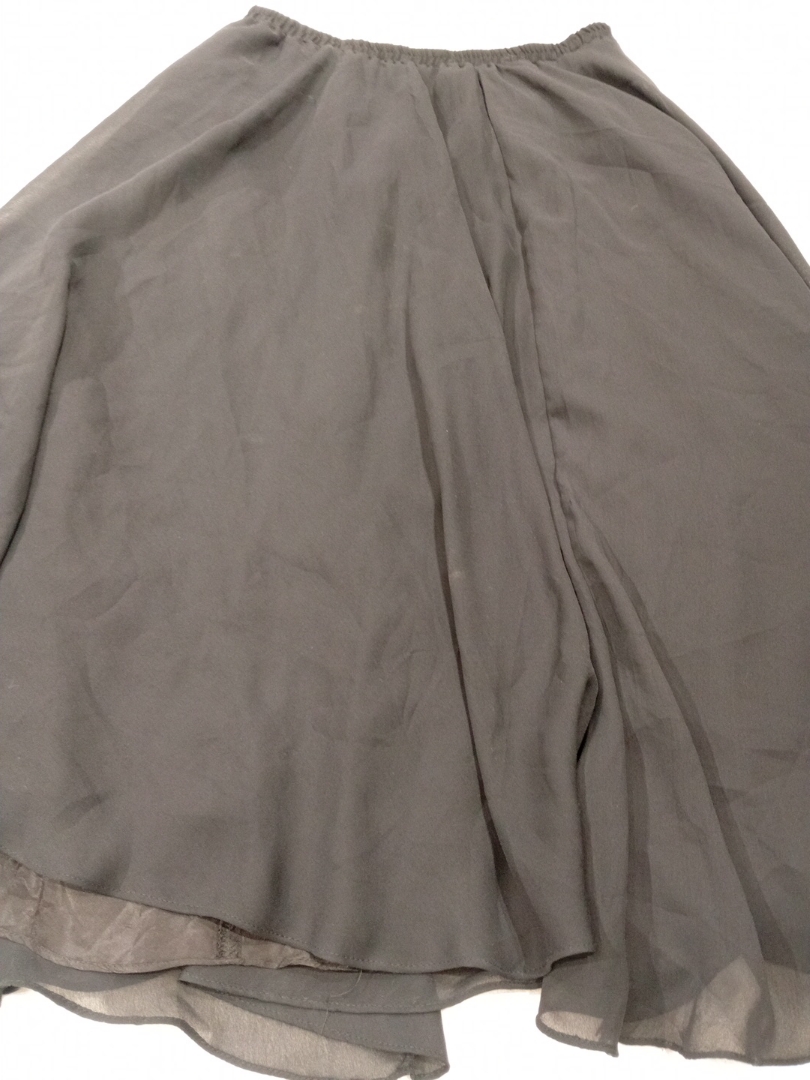 Black Chiffon Midi Skirt