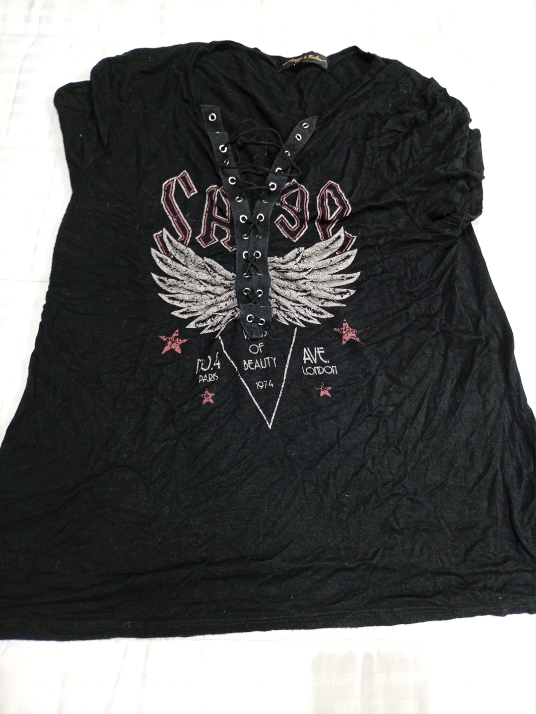 T-shirt à lacets graphique Raggs II Riches