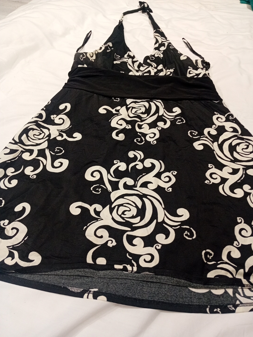 White House Black Market Floral Halter Dress