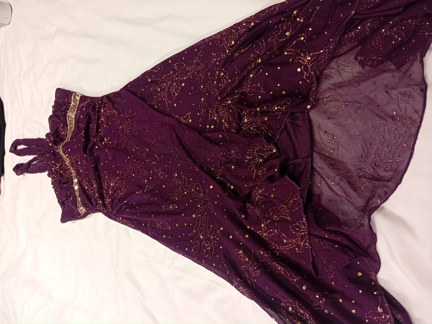 Purple and Gold Halter Dress