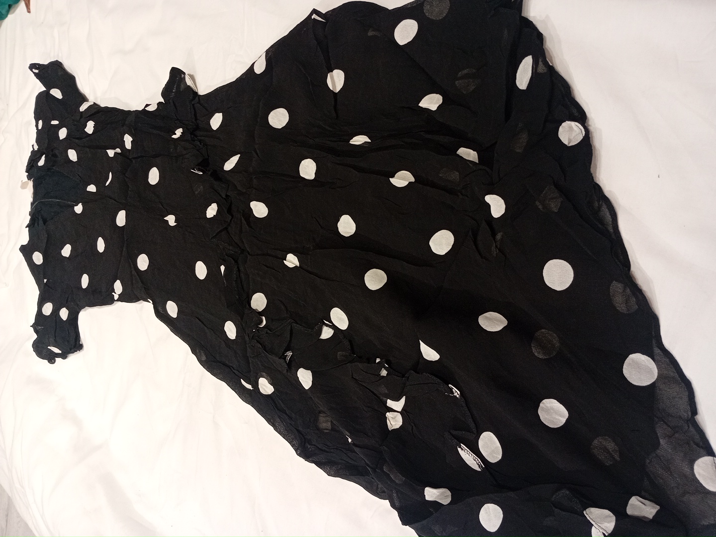 H&M Black Polka Dot Midi Dress