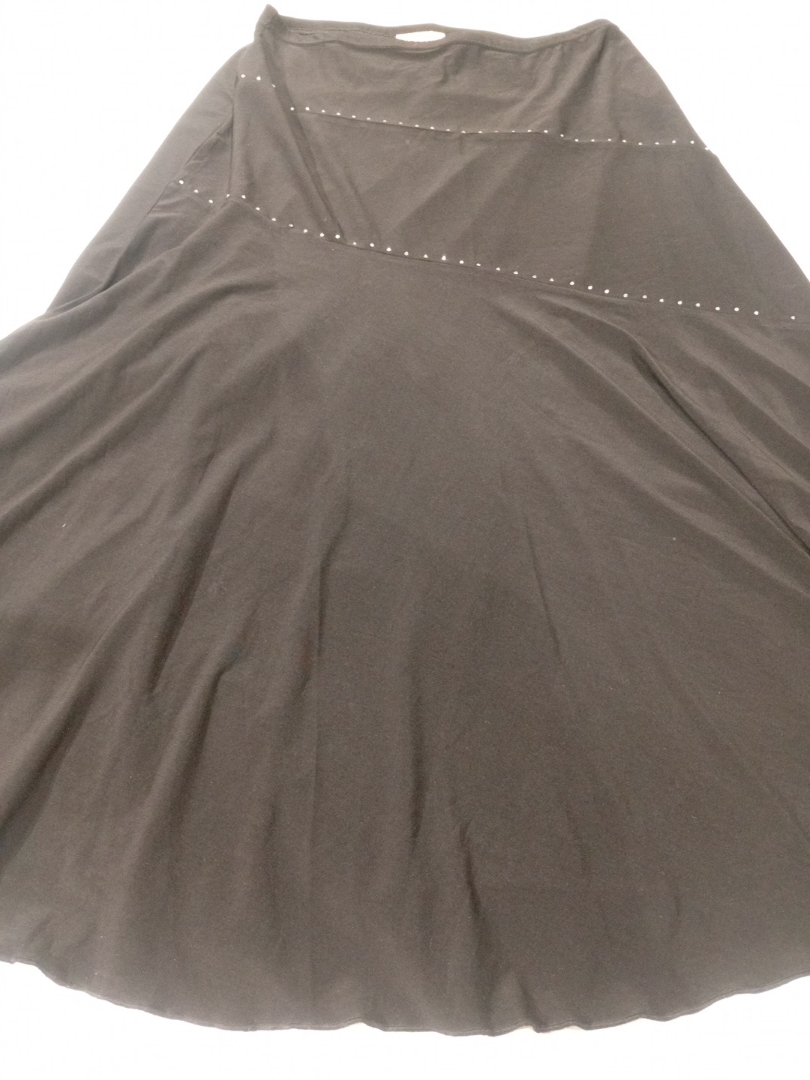 Black Maxi Skirt with Rhinestone Detail