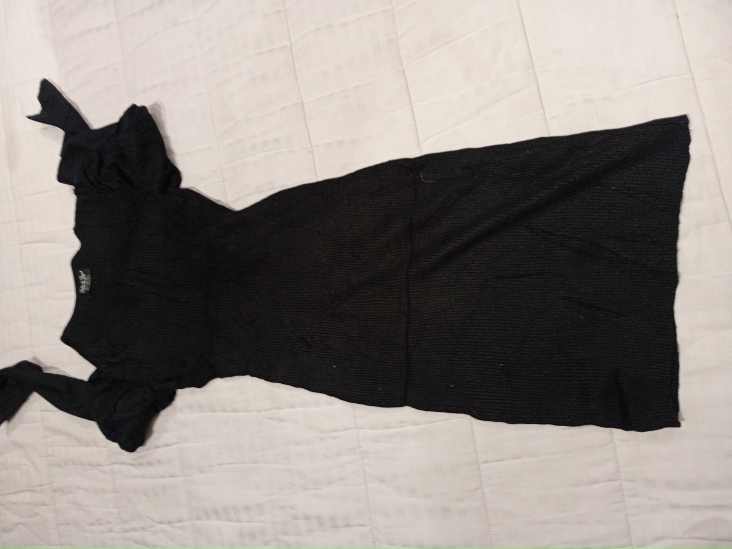 Robe mini en tricot côtelé noir