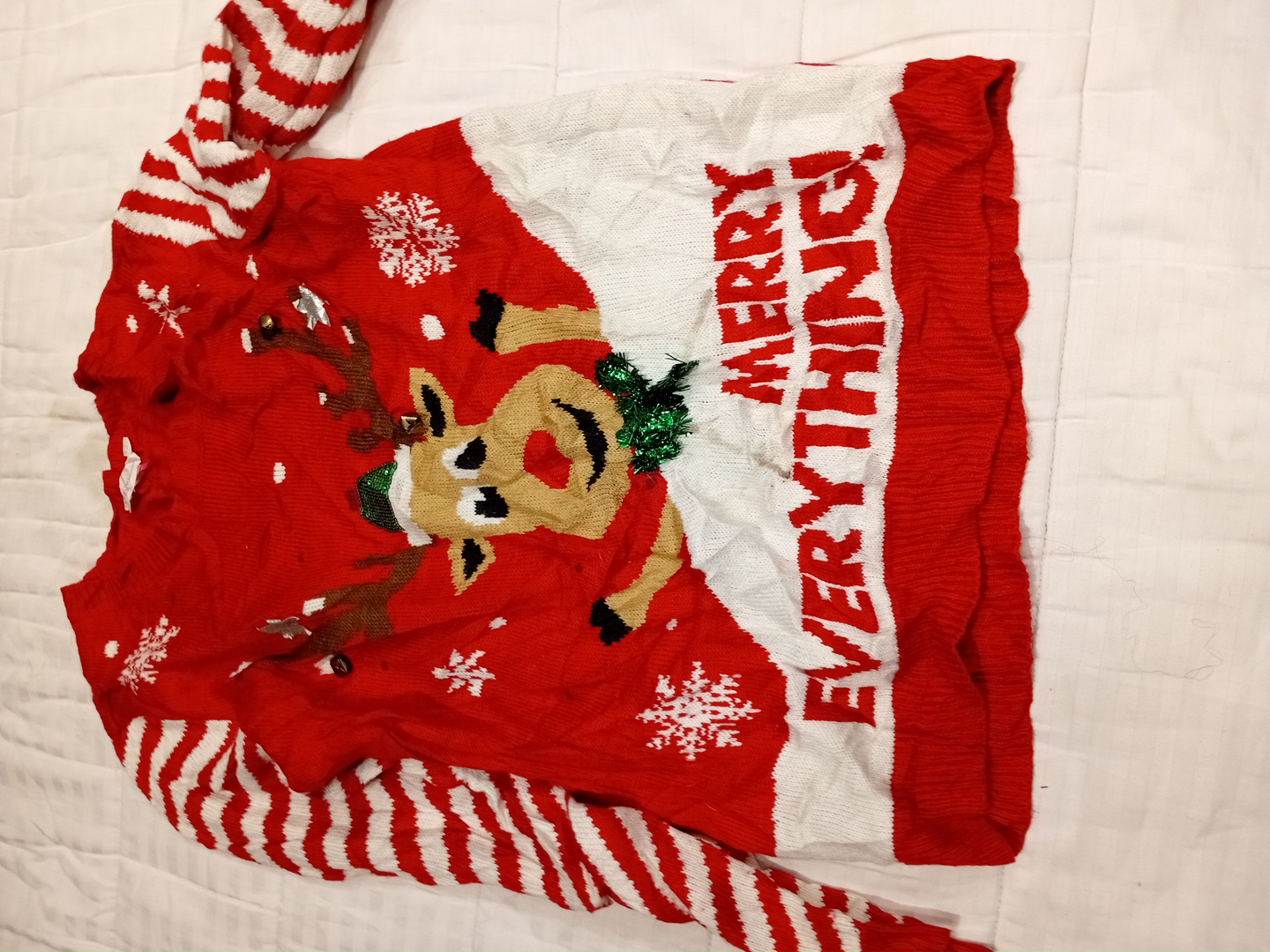 Red Christmas Sweater with Reindeer