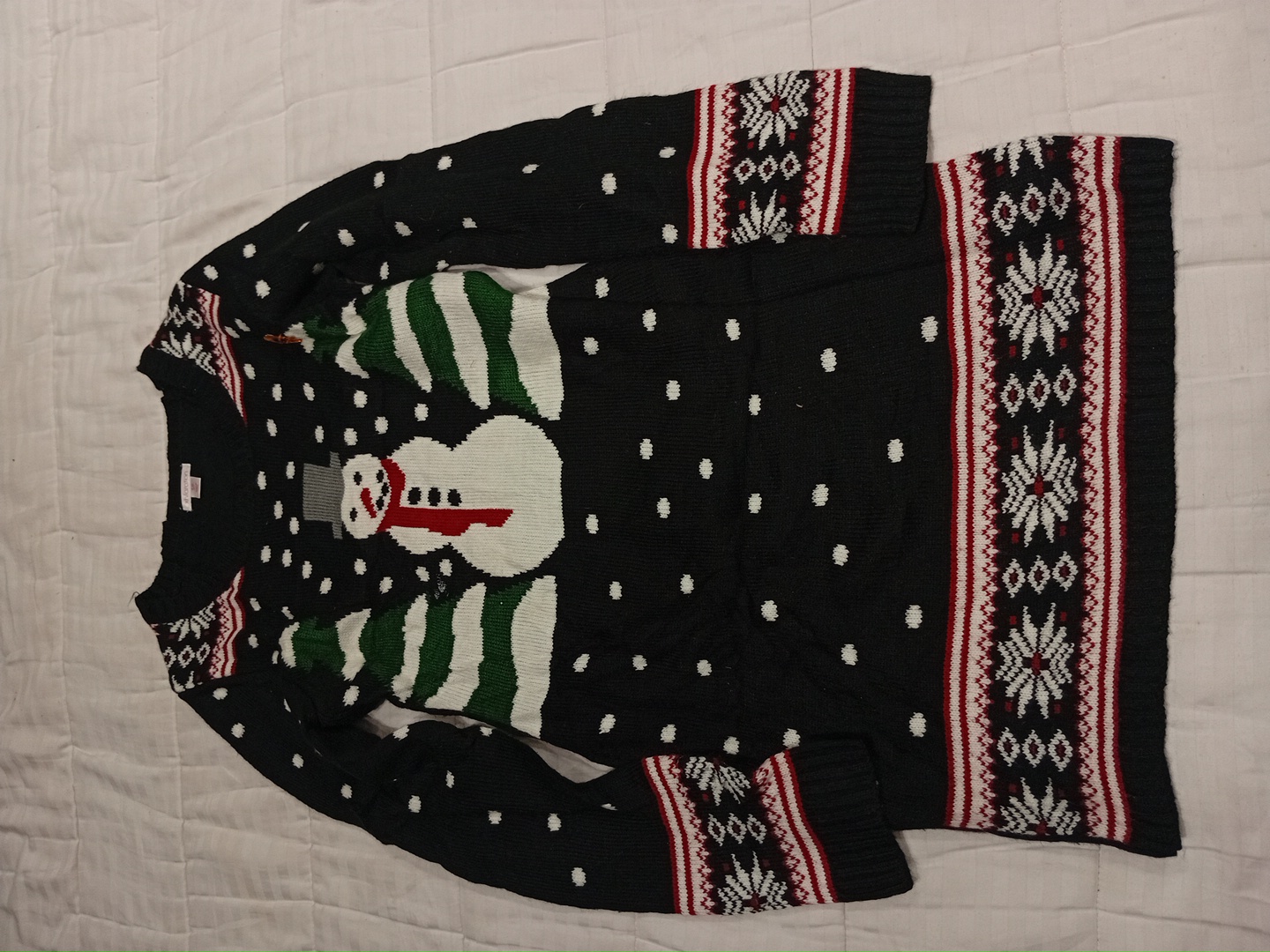 Xhilaration Black Snowman Knit Sweater Dress