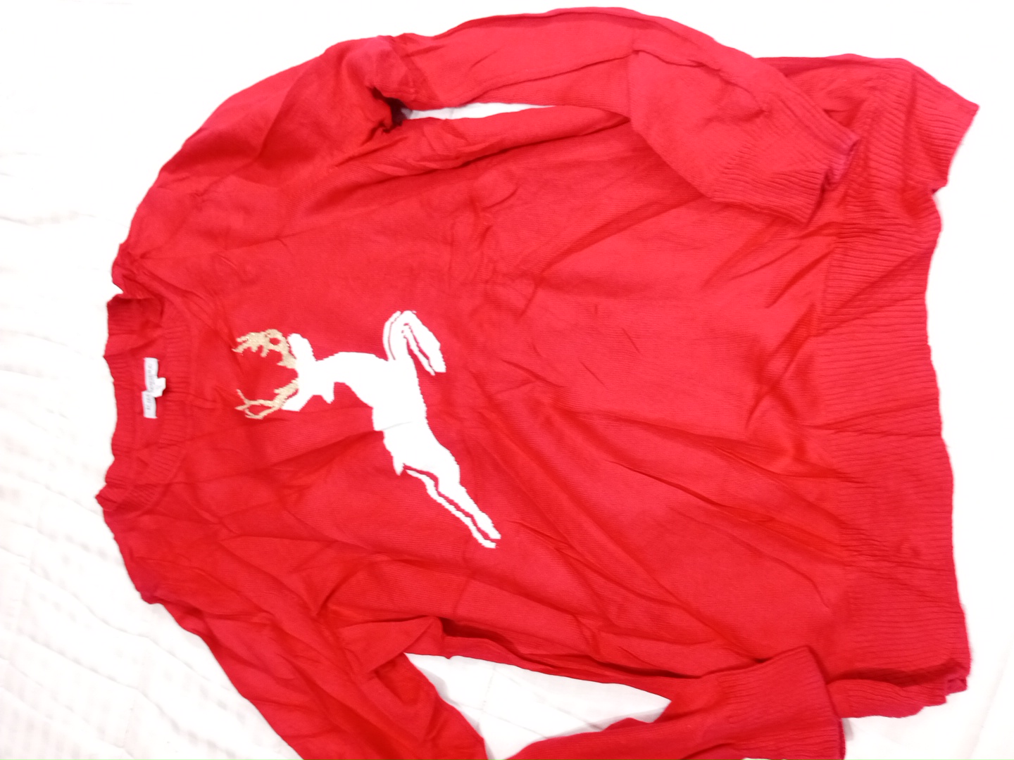 Kim Rogers Petite Pull Renne Rouge