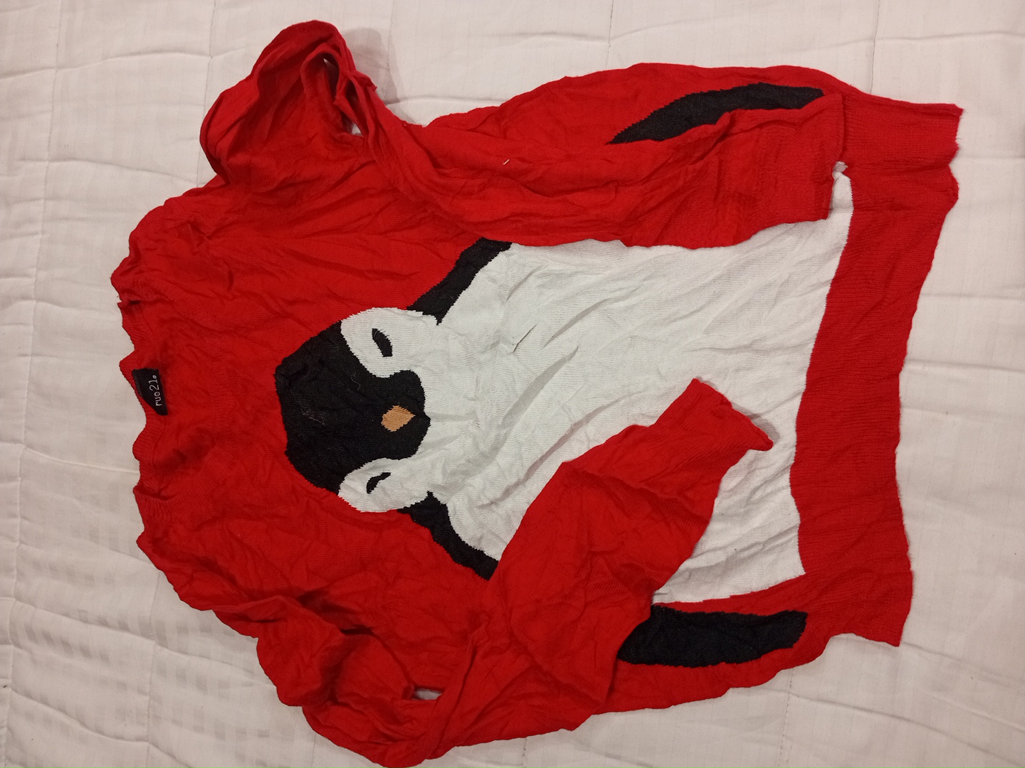 Rue21 Red Penguin Graphic Knit Sweater
