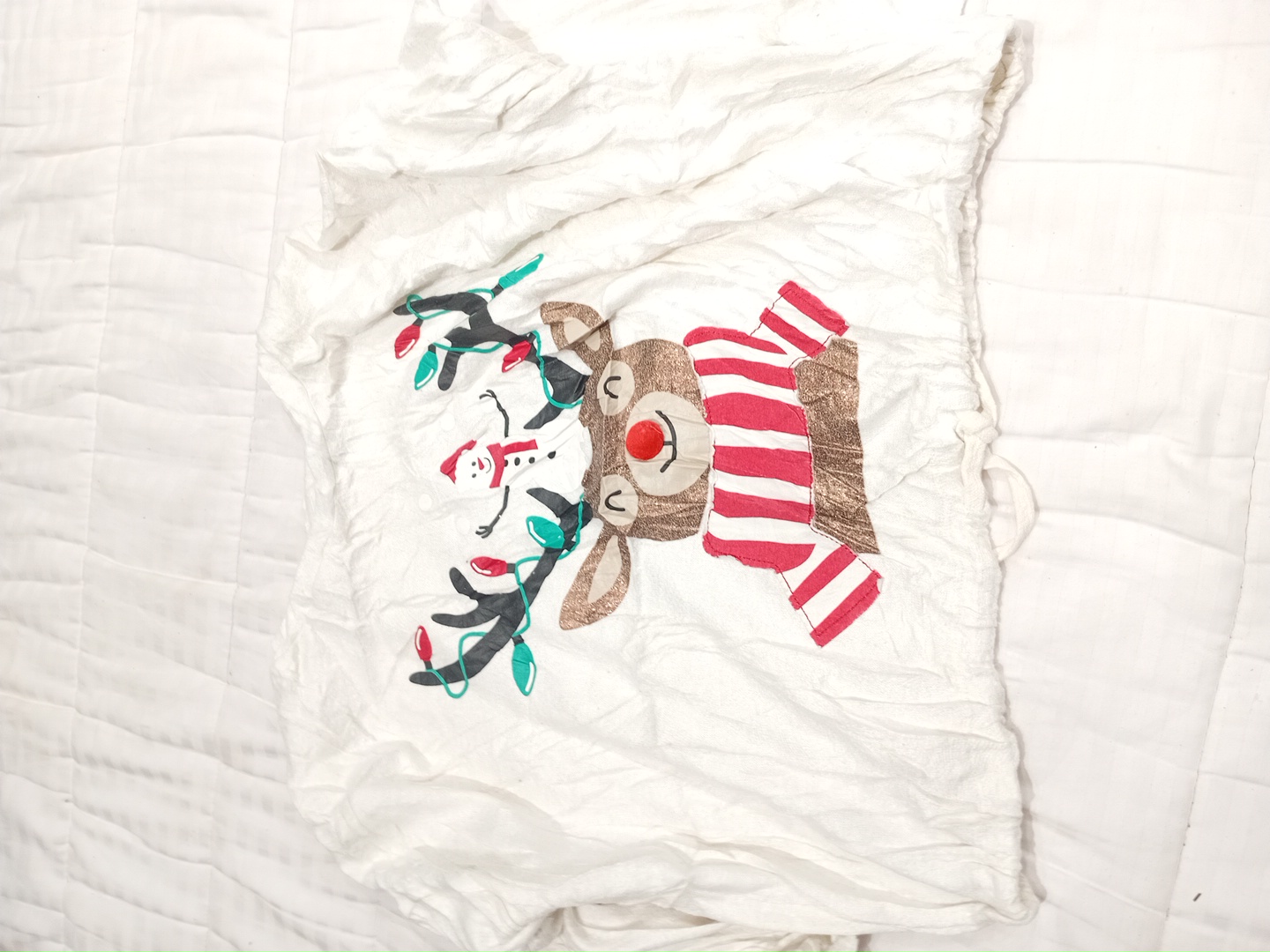 White Long Sleeve Christmas Graphic Top