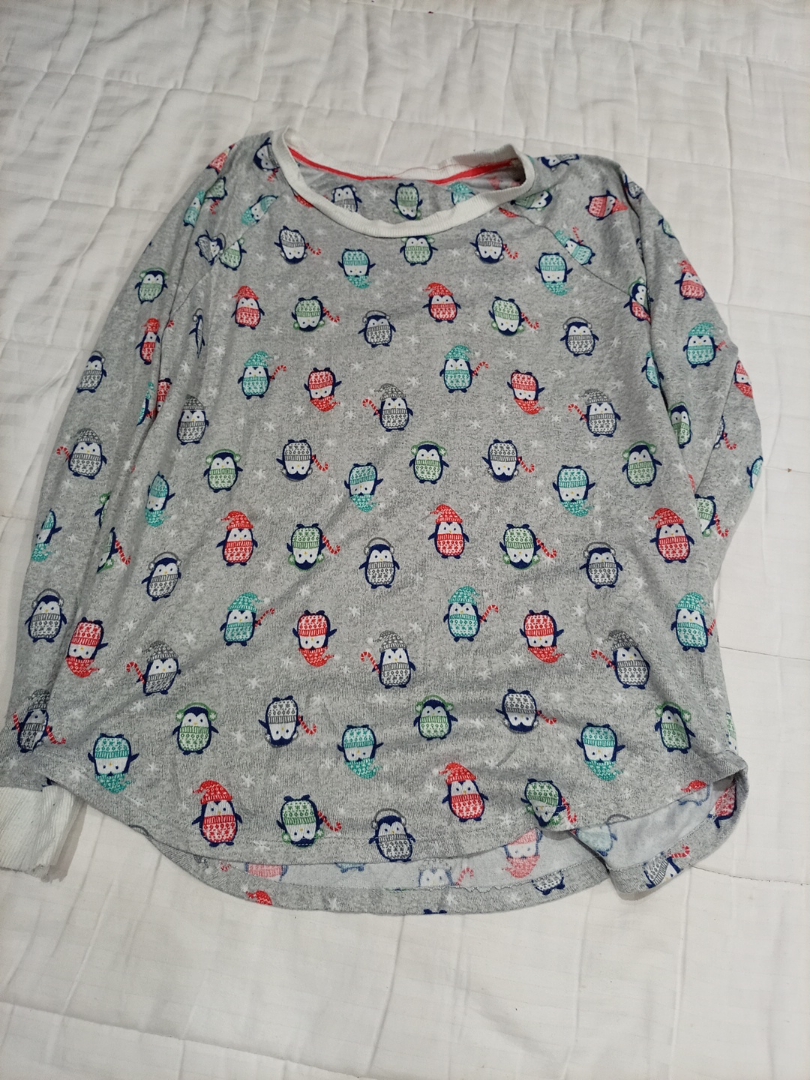 Penguin Print Langarmshirt