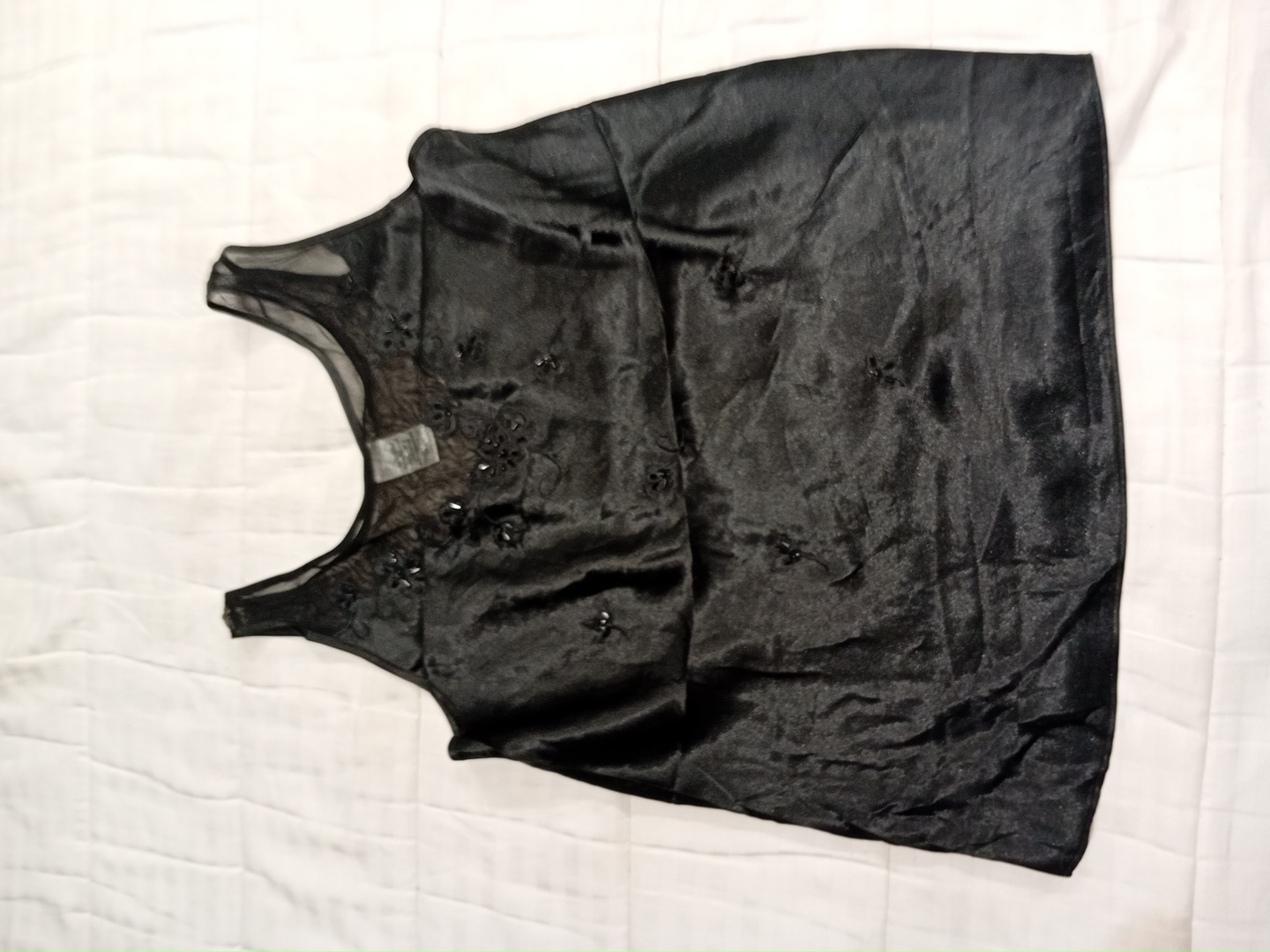 Black Sleeveless Embellished Top