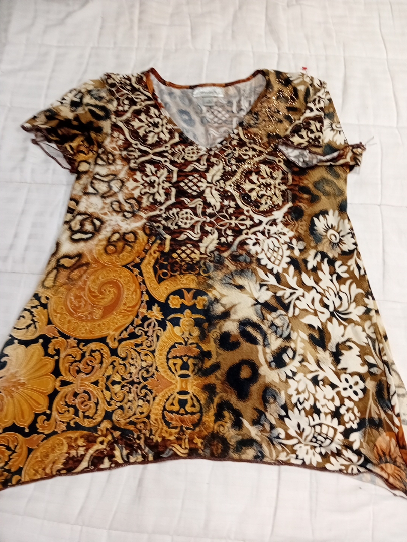Dressbarn Printed Short Sleeve Top