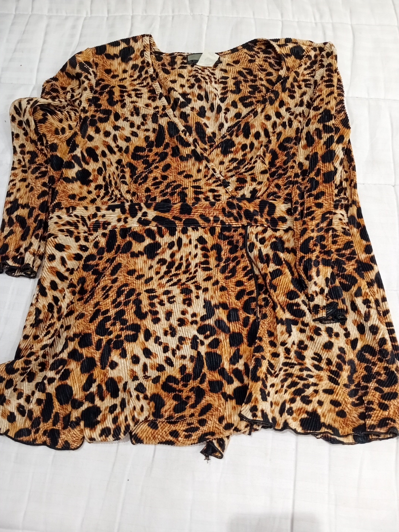 Blouse plissée imprimé animal